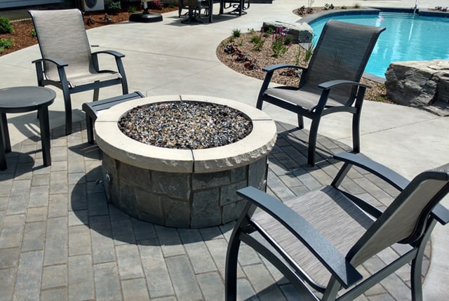 Tall Round Fire Pit in Natural Stone