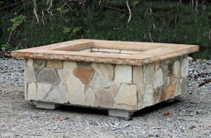 Square Fire Pit in Natural Stone