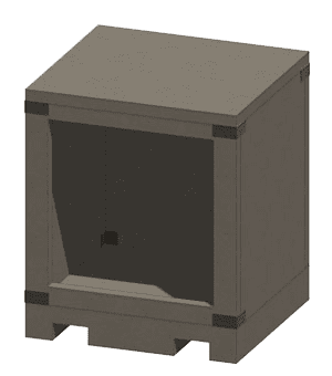Drawing of Wood Storage Box with Square Opening